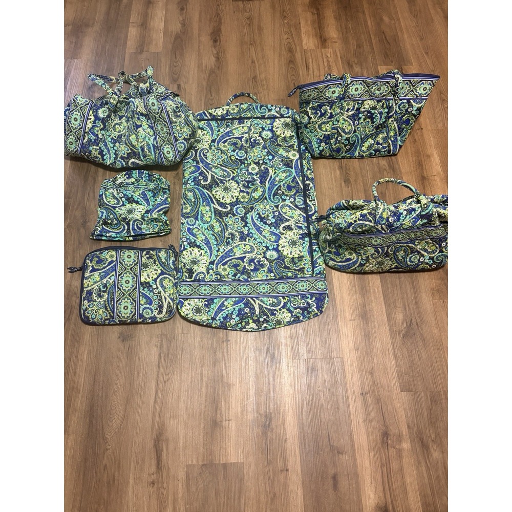 Vera Bradley Bag 6 piece Set in Retired Blue Rhapsody